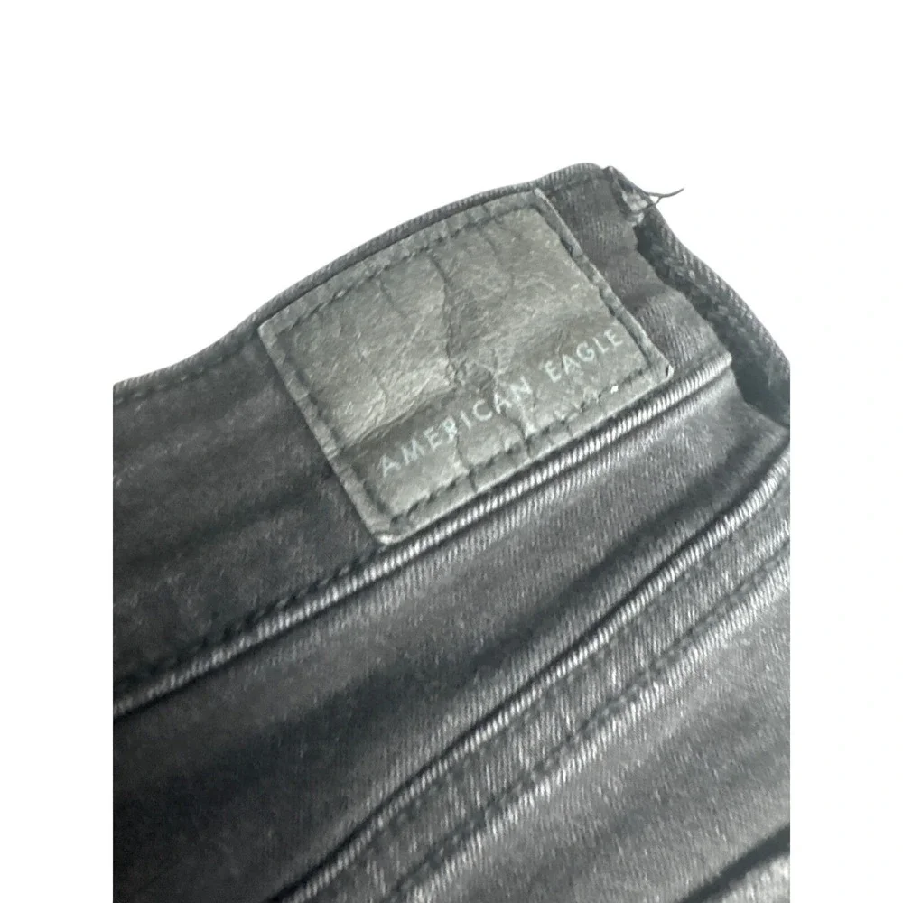American‎ Eagle Distressed Denim Shorts Women Size 2 Black Excellent High Rise